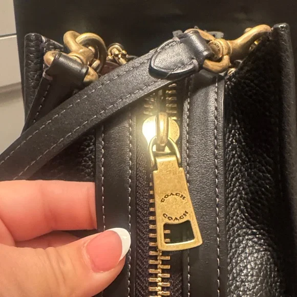 Coach Black Shoulder Bag with Gold Accents - Picture 8 of 12